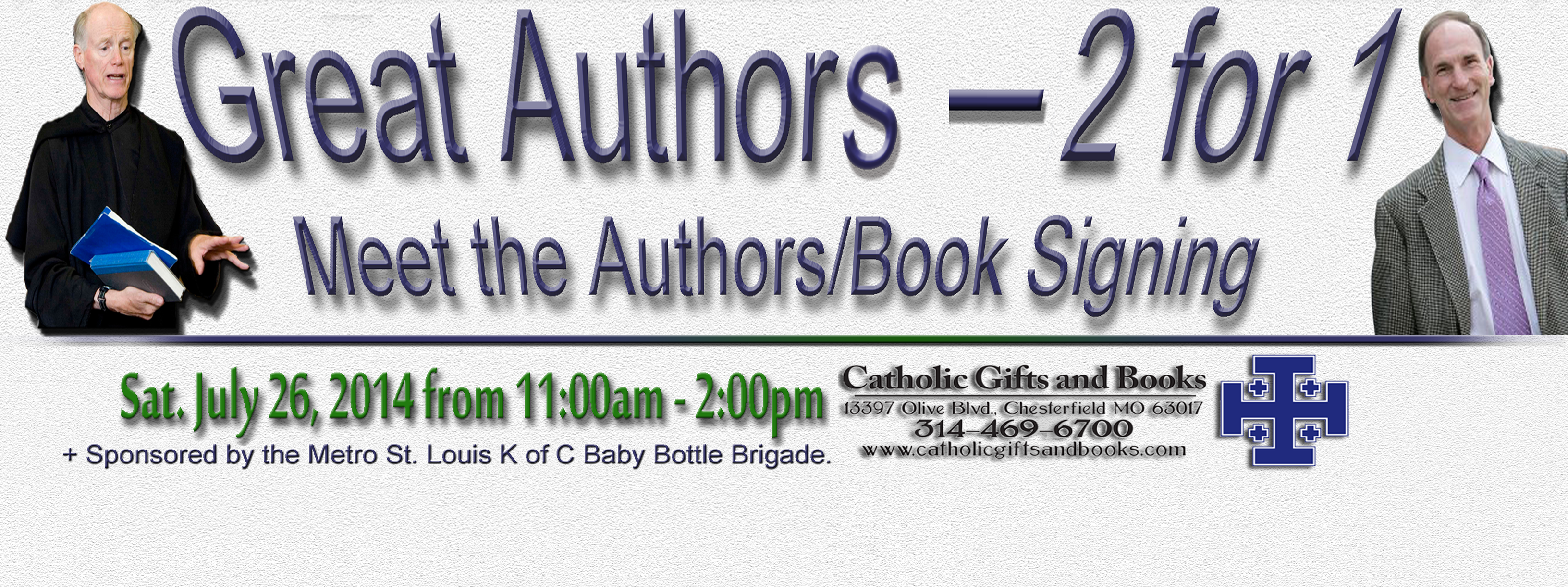 Great Authors - 2 for 1 Book Signing Banner